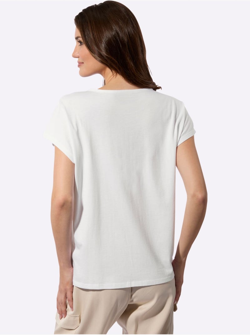 T-shirt 50% Coton Et 50% Modal - Taille Standard - Witt Blanc - Kiabi