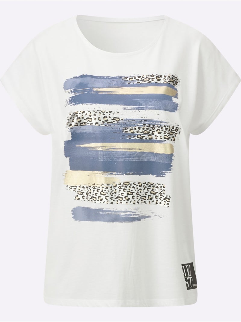 T-shirt 50% Coton Et 50% Modal - Taille Standard - Witt Blanc - Kiabi