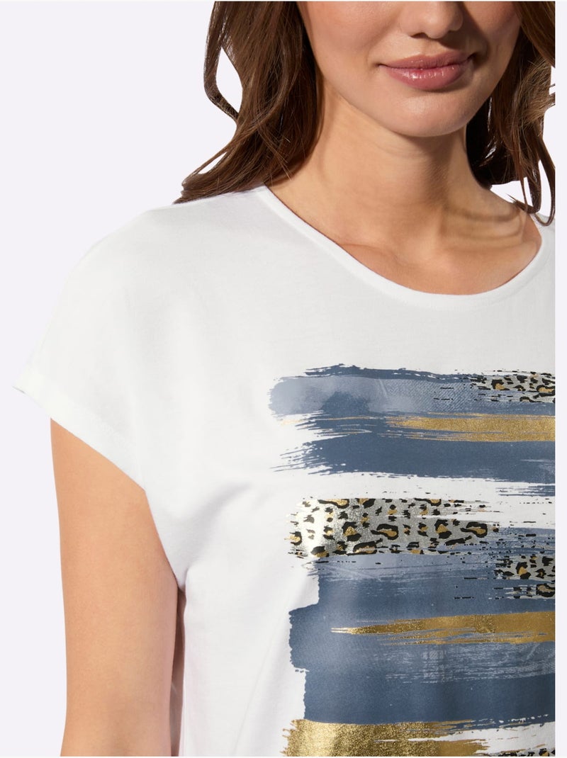 T-shirt 50% Coton Et 50% Modal - Taille Standard - Witt Blanc - Kiabi