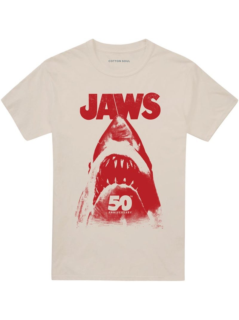 T-shirt 50ème motif/style requin poster - les dents de la mer Beige - Kiabi