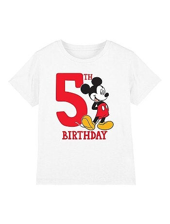 T-shirt 5ème anniversaire motif mickey mouse - disney (occasion: 5ème anniversaire)