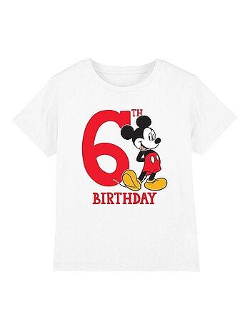 T-shirt 6ème anniversaire motif mickey mouse - disney (occasion: 6ème anniversaire)