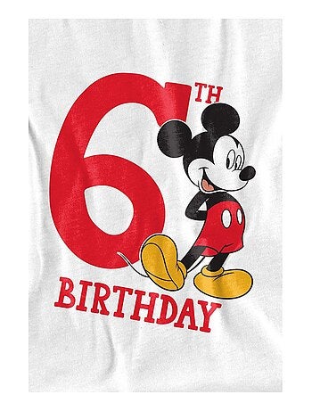 T-shirt 6ème anniversaire motif mickey mouse - disney (occasion: 6ème anniversaire)