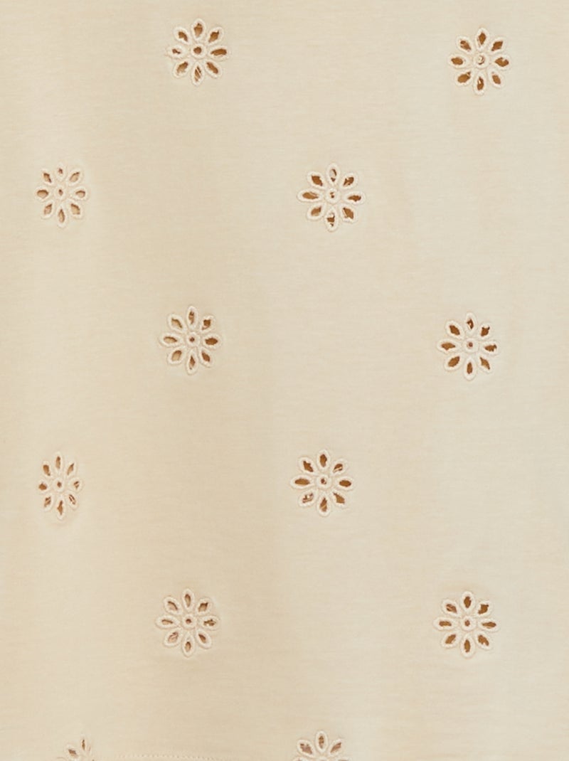 T-shirt à broderie anglaise 'JDY' BEIGE - Kiabi