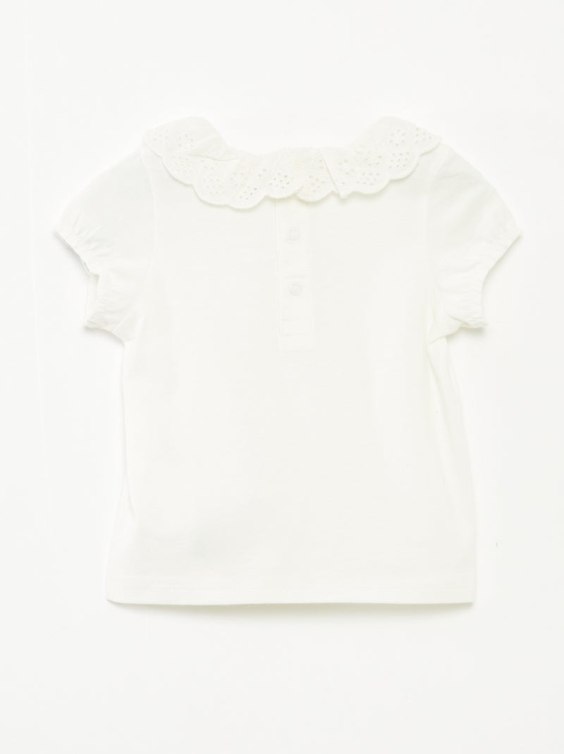 T-shirt à broderie anglaise 'Stitch' Blanc - Kiabi