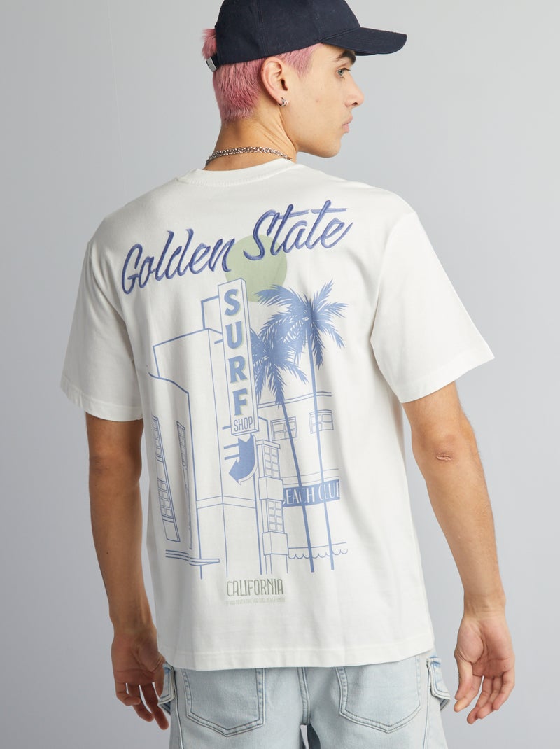 T-shirt à broderie Blanc - Kiabi