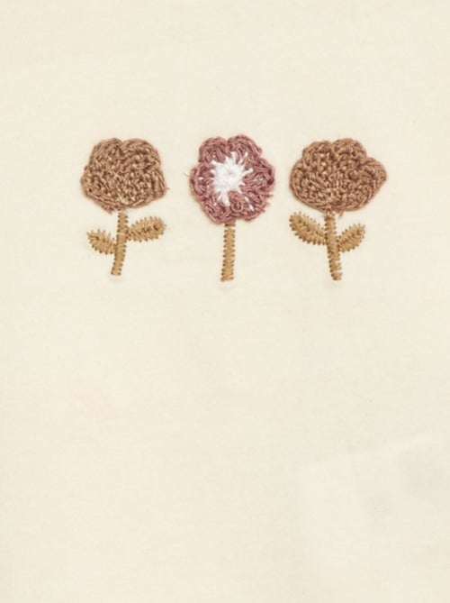 T-shirt à broderie fleurs - Kiabi
