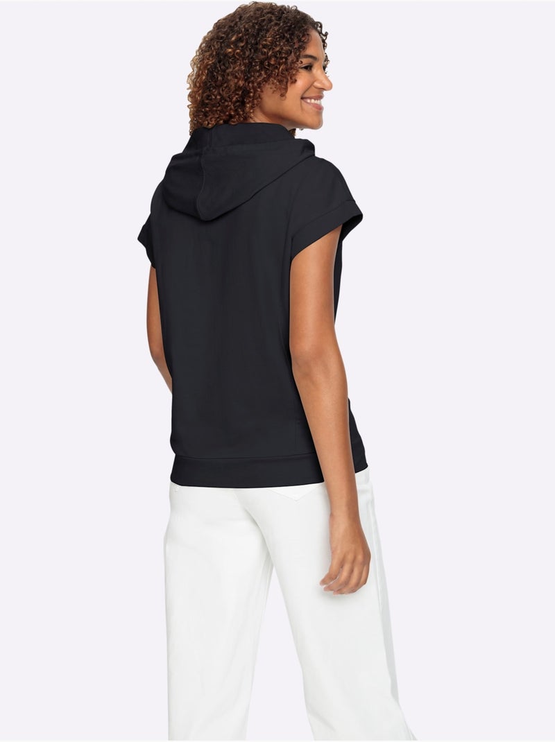T-shirt à Capuche 50% Coton - Taille Standard - Witt Noir - Kiabi