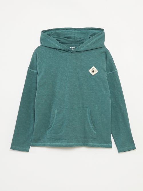 T-shirt à capuche à manches longues - Kiabi