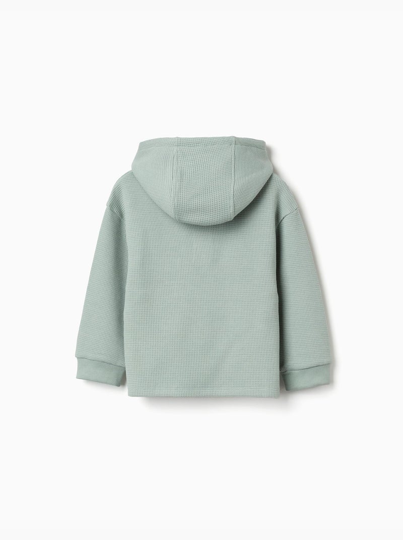 T-shirt à capuche avec imprimé et poche Vert - Kiabi