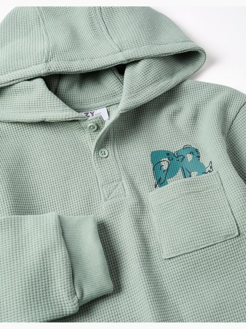 T-shirt à capuche avec imprimé et poche - Kiabi