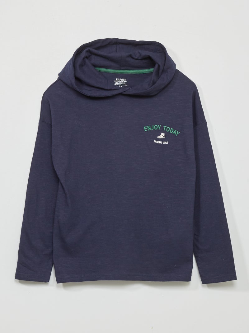 T-shirt à capuche Bleu - Kiabi