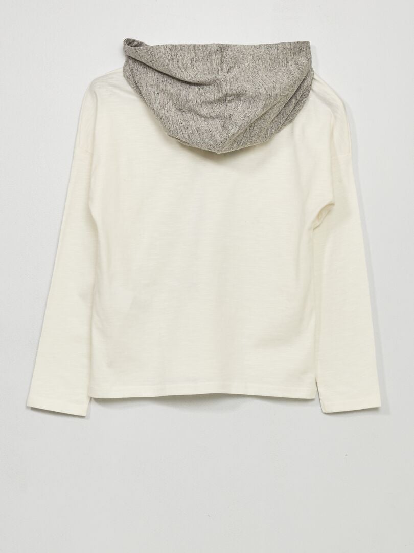 T-shirt à capuche en coton Blanc - Kiabi