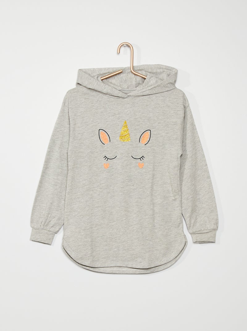 T-shirt à capuche gris - Kiabi