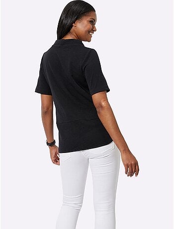 T shirt à capuche manches courtes avec imprimé graphique devant - Taille standard - Witt
