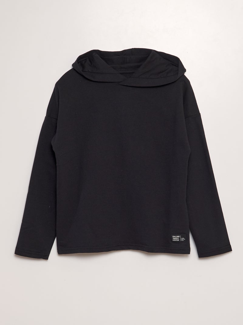 T-shirt à capuche Noir - Kiabi