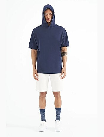 T-shirt à capuche oversize avec détails d'accessoires tommy