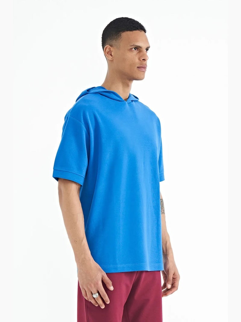 T-shirt à capuche oversize tommy avec détails d'accessoires tommy Bleu électrique - Kiabi