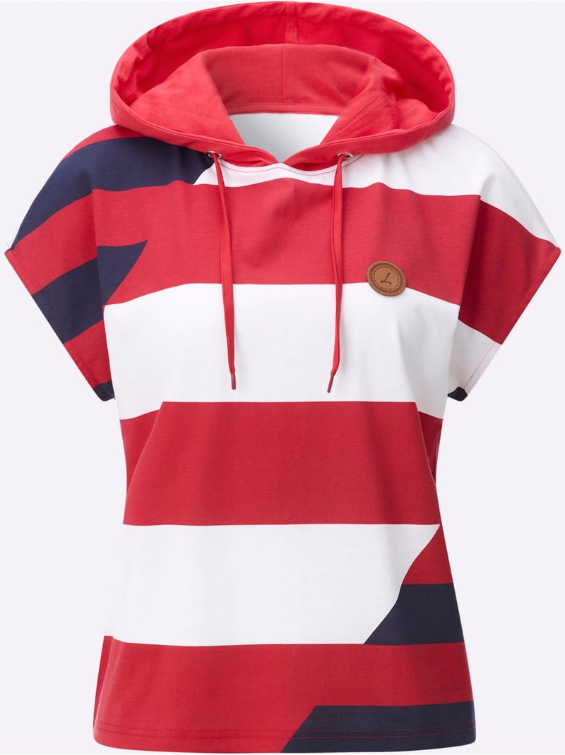 T-shirt à Capuche Pur Coton - Taille Standard - Witt Rouge - Kiabi