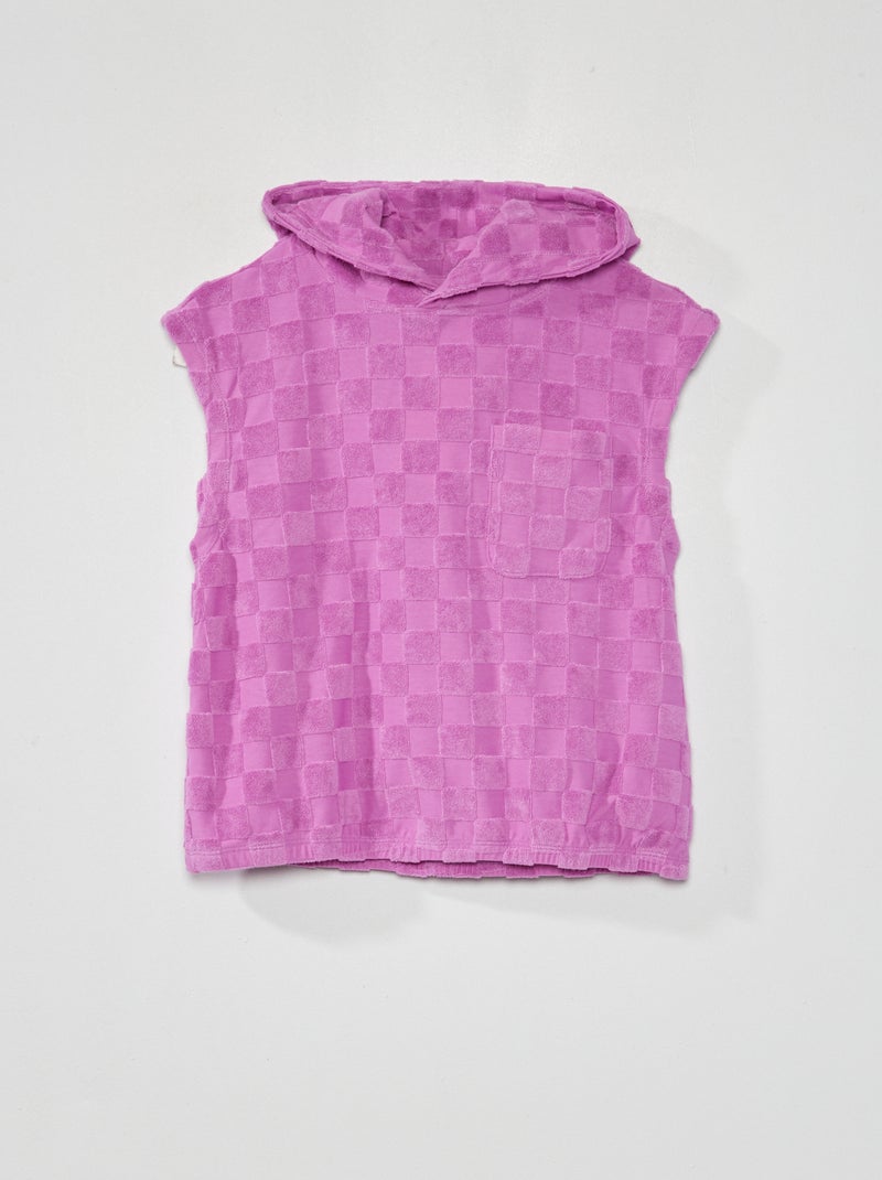 T-shirt à capuche sans manches en éponge Violet - Kiabi