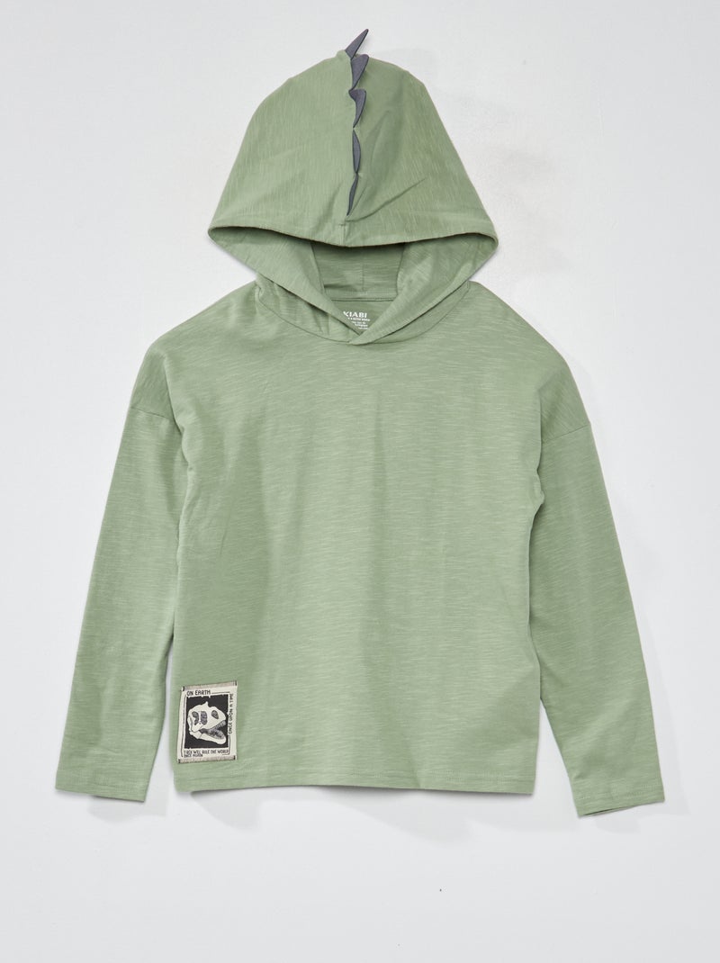 T-shirt à capuche Vert - Kiabi