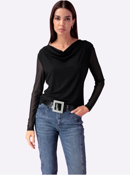 T-shirt à col bénitier - taille standard - helline - Kiabi T-shirt à col bénitier - taille standard - helline - Kiabi