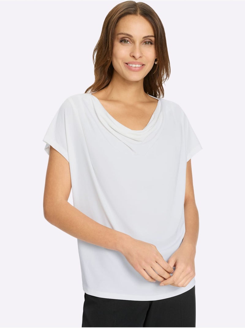 T-shirt à Col Bénitier Entretien Facile - Taille Standard - Witt Ecru - Kiabi