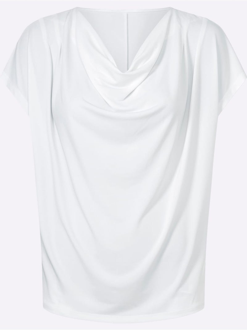 T-shirt à Col Bénitier Entretien Facile - Taille Standard - Witt Ecru - Kiabi