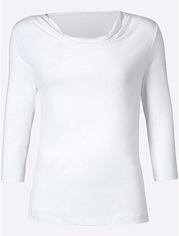 T-shirt à Col Bénitier Viscose - Taille Standard - Witt