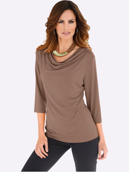 T-shirt à Col Bénitier Viscose - Taille Standard - Witt - Kiabi