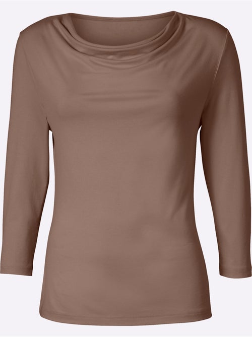 T-shirt à Col Bénitier Viscose - Taille Standard - Witt - Kiabi