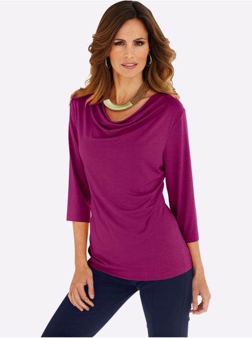 T-shirt à Col Bénitier Viscose - Taille Standard - Witt - Kiabi