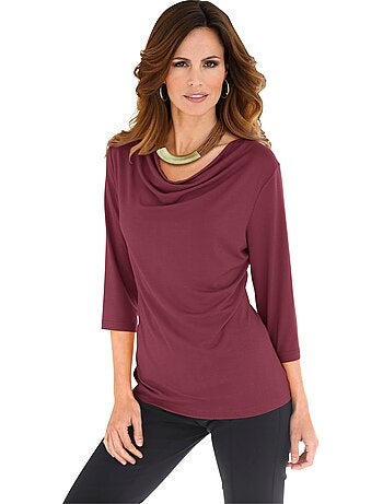 T-shirt à Col Bénitier Viscose - Taille Standard - Witt