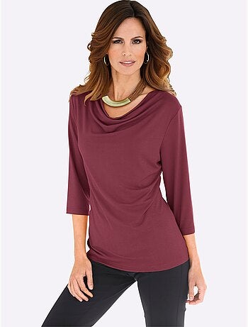T-shirt à Col Bénitier Viscose - Taille Standard - Witt