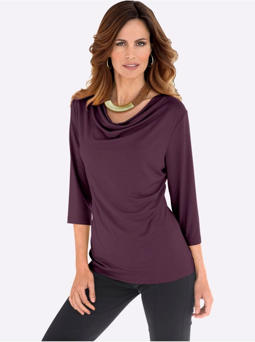 T-shirt à Col Bénitier Viscose - Taille Standard - Witt - Kiabi
