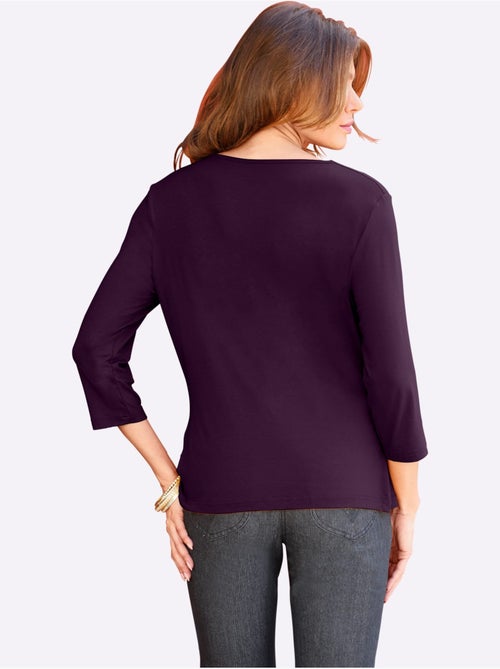T-shirt à Col Bénitier Viscose - Taille Standard - Witt - Kiabi
