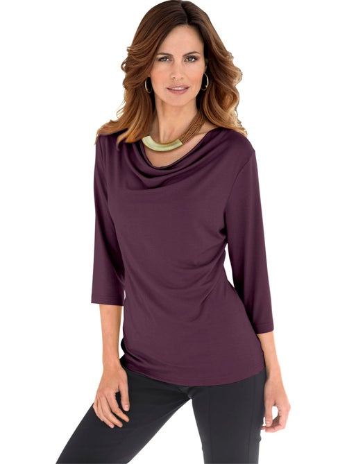 T-shirt à Col Bénitier Viscose - Taille Standard - Witt - Kiabi