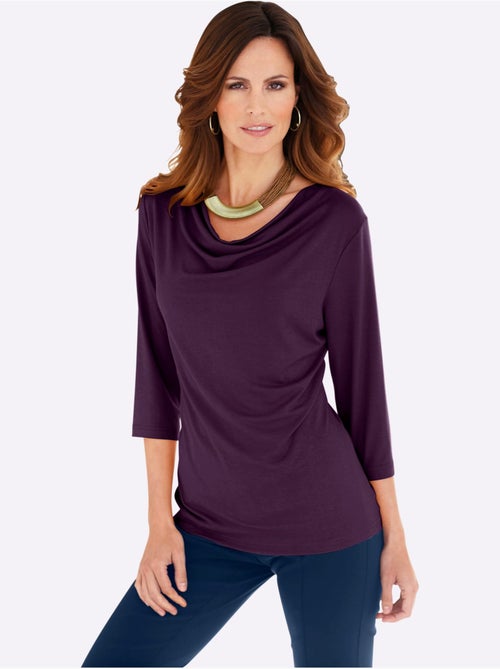 T-shirt à Col Bénitier Viscose - Taille Standard - Witt - Kiabi