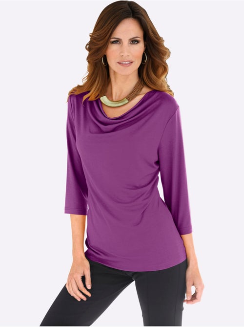 T-shirt à Col Bénitier Viscose - Taille Standard - Witt - Kiabi