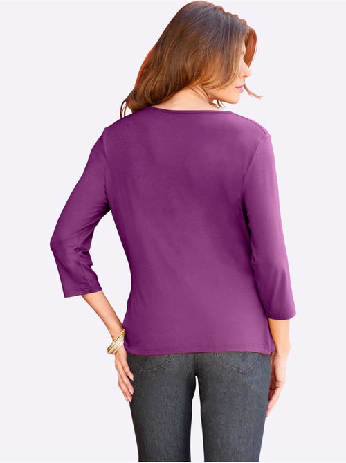 T-shirt à Col Bénitier Viscose - Taille Standard - Witt - Kiabi