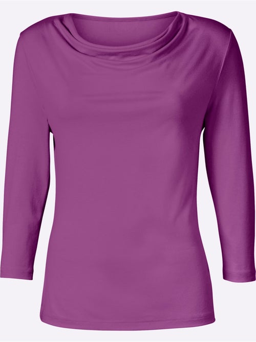 T-shirt à Col Bénitier Viscose - Taille Standard - Witt - Kiabi