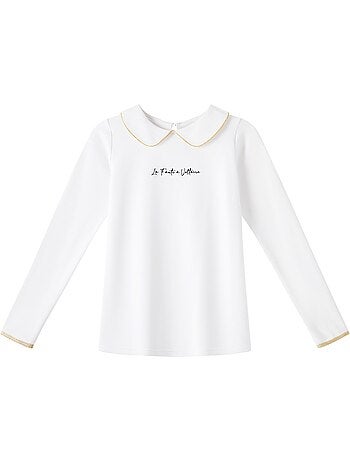 T-shirt à Col Claudine et Manches Longues SOPHIA - 'LA FAUTE A VOLTAIRE'