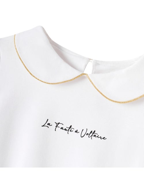 T-shirt   à Col Claudine  et Manches Longues   SOPHIA - 'LA FAUTE A VOLTAIRE' - Kiabi
