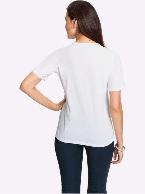 T shirt à col en dentelle et manches courtes - taille standard - witt - Kiabi T shirt à col en dentelle et manches courtes - taille standard - witt - Kiabi