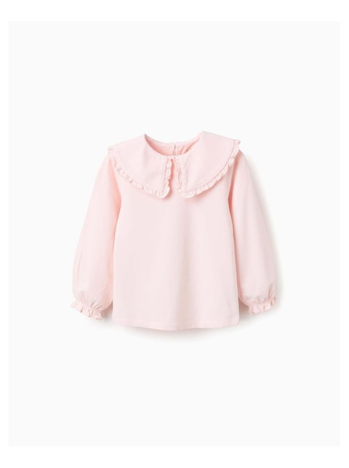 T-Shirt à Col Maxi et Contour à Volants - Kiabi