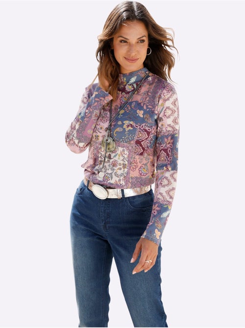 T-shirt à col montant 50% coton - taille standard - witt - Kiabi