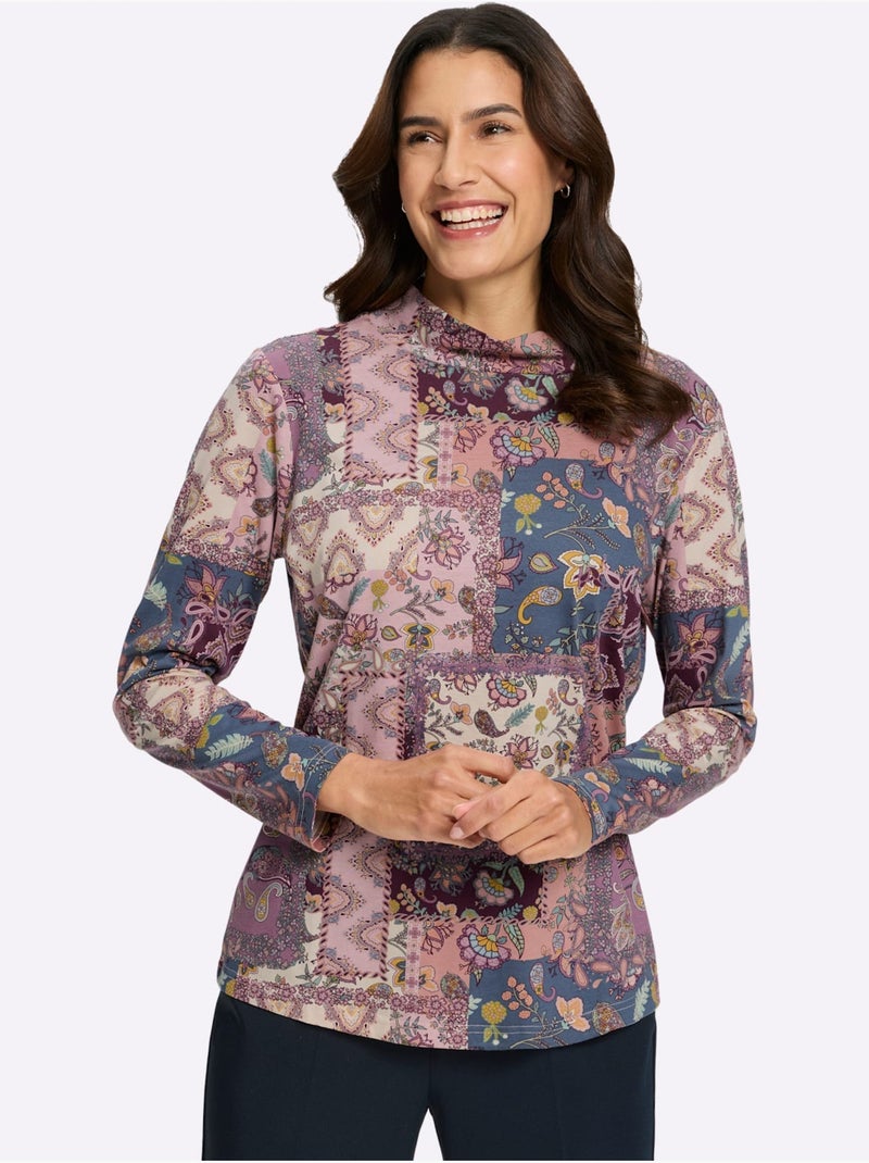 T-shirt à col montant 50% coton - taille standard - witt Bordeaux - Kiabi