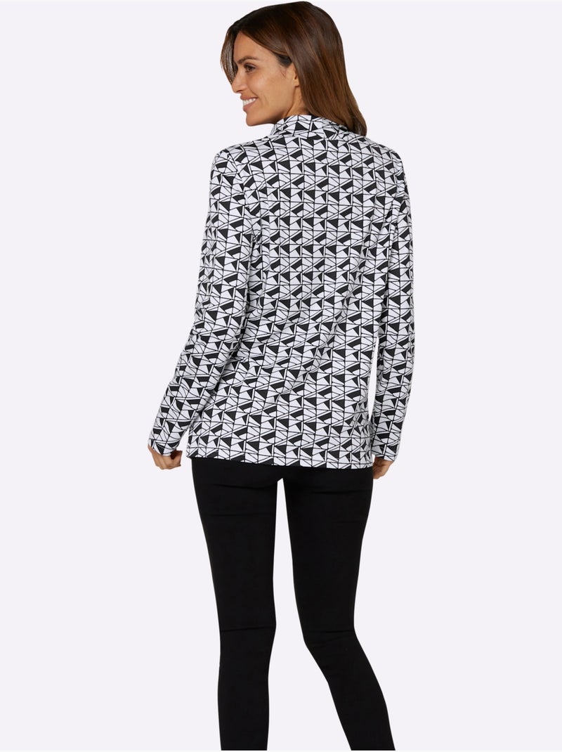 T-shirt à col montant 50% coton - taille standard - witt Noir Blanc - Kiabi