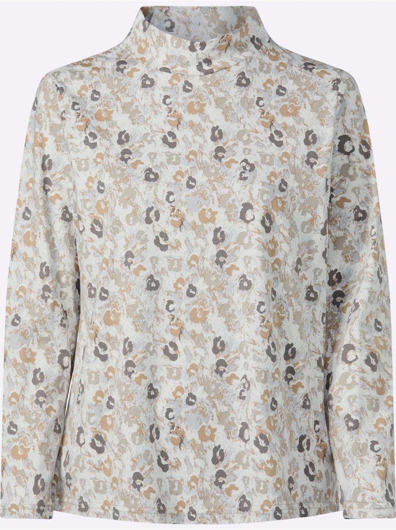 T-shirt à col montant 50% coton et 50% modal - taille standard - witt Beige - Kiabi