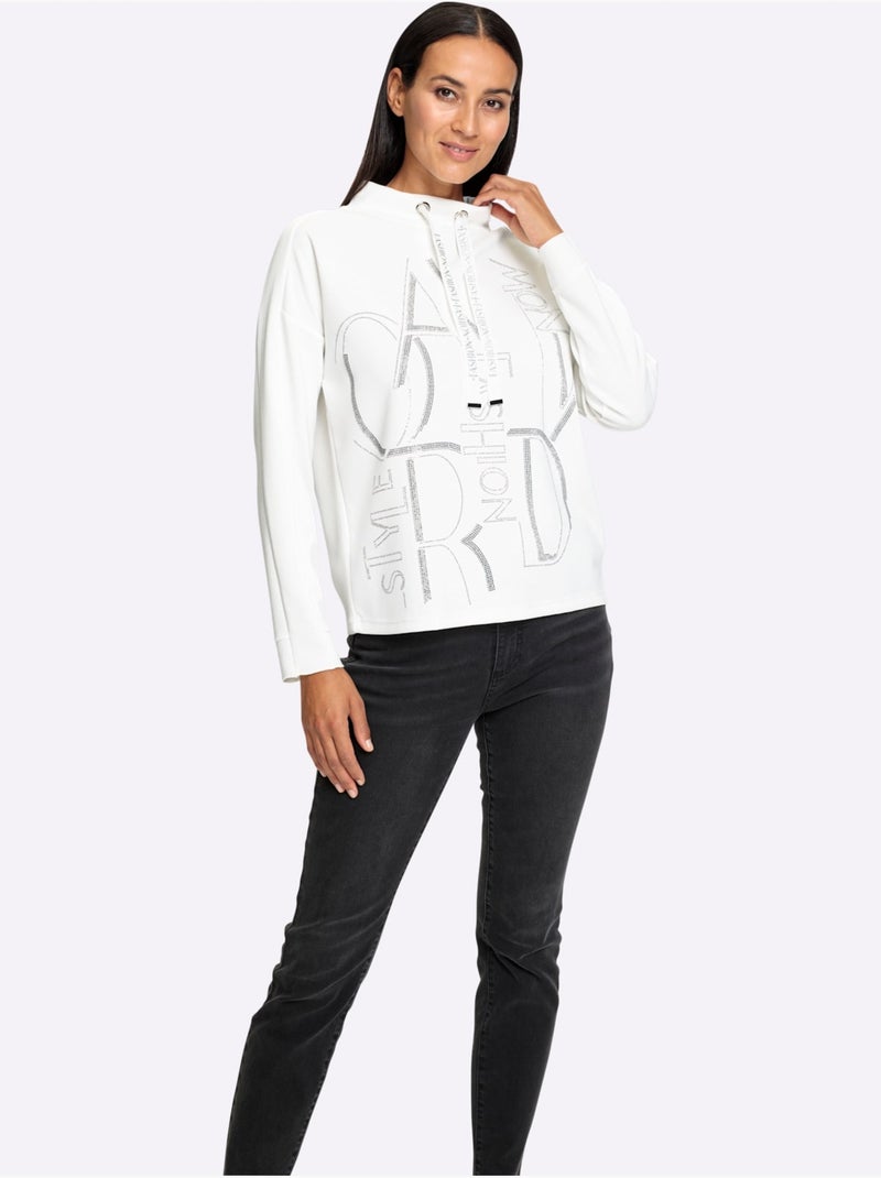 T-shirt à Col Montant 50% Modal - Taille Standard - Helline Ecru - Kiabi